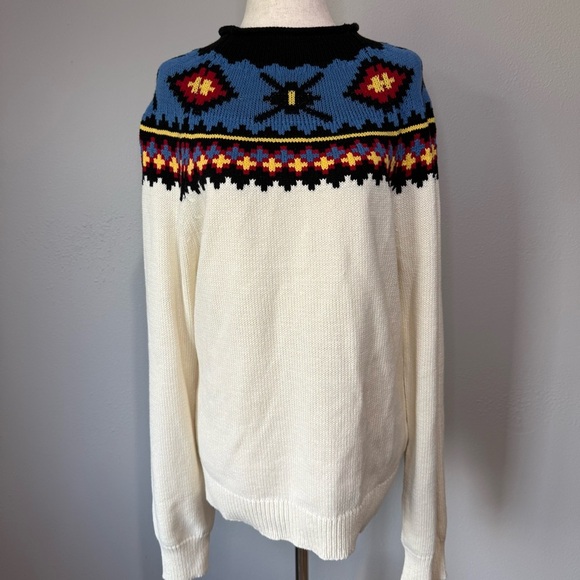 Chaps Black and Blue Floral Sweater - Picture 2 of 5